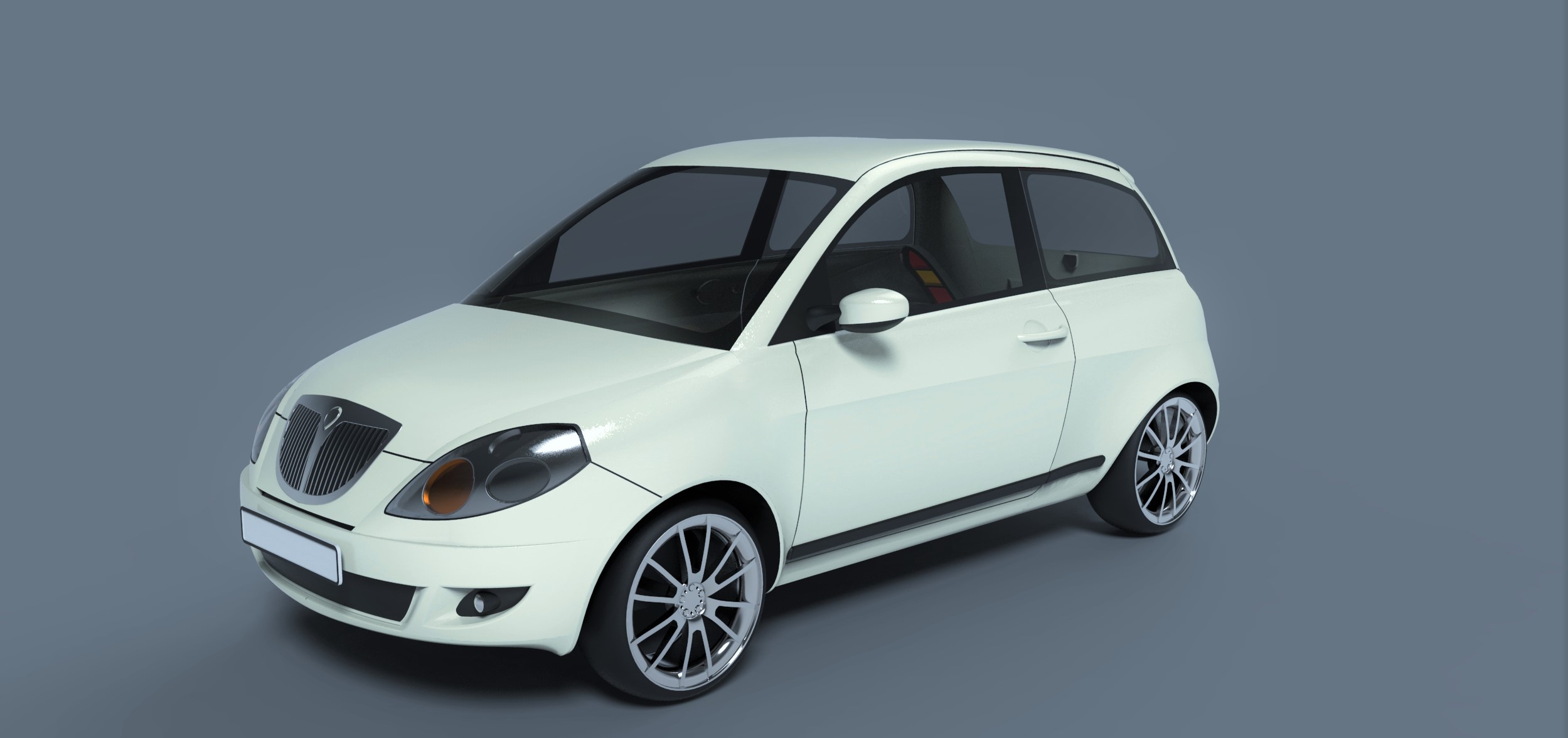 蓝旗亚Lancia Ypsilon轿车外壳模型3D图纸 Solidworks设计